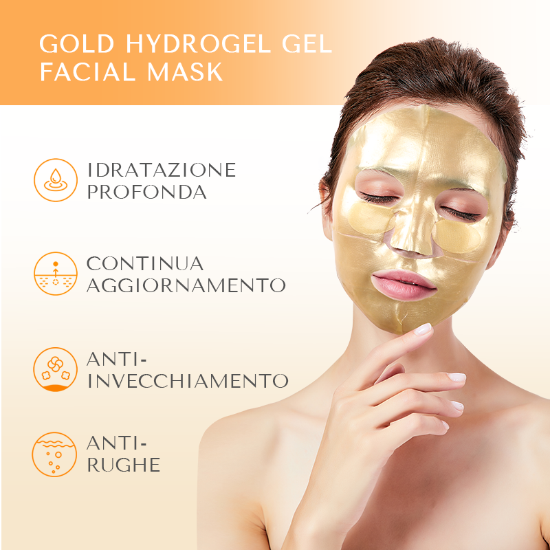 24k Gold Bio-Cloud Mask Deep Hydrating Hyaluronic Acid Hydrogel Jelly Mask Skin Collagen Face Sheet Mask - 14